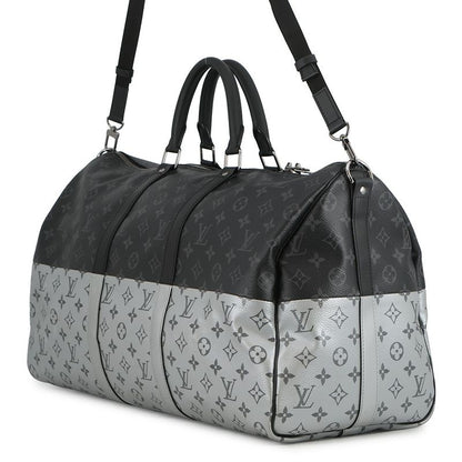 Louis Vuitton Boston Bag Monogram Eclipse Split Keepall Bandouliere 50 2-Way