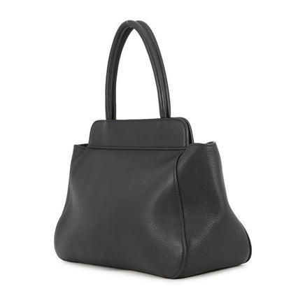 Prada Handbag Logo Soft Grain Leather Black