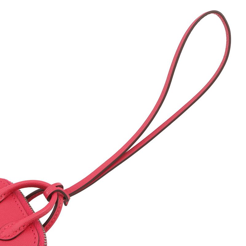 Hermes Bag Charm Bolide on Wheels Rose Vertigo Silver Chevre Misor Heel