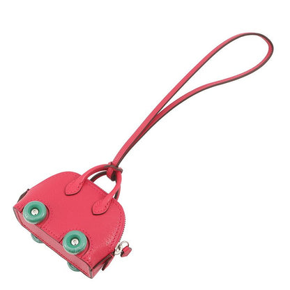 Hermes Bag Charm Bolide on Wheels Rose Vertigo Silver Chevre Misor Heel