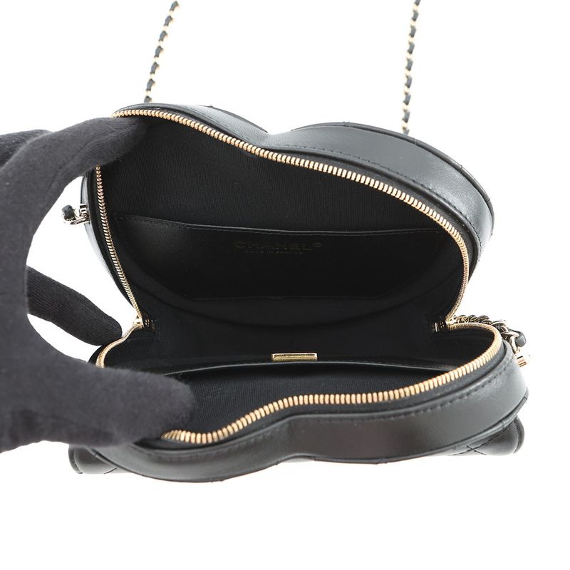 Chanel Chain Shoulder Bag Quilted Heart