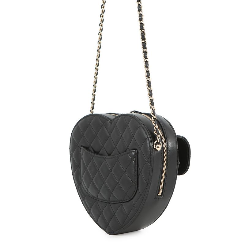 Chanel Chain Shoulder Bag Quilted Heart