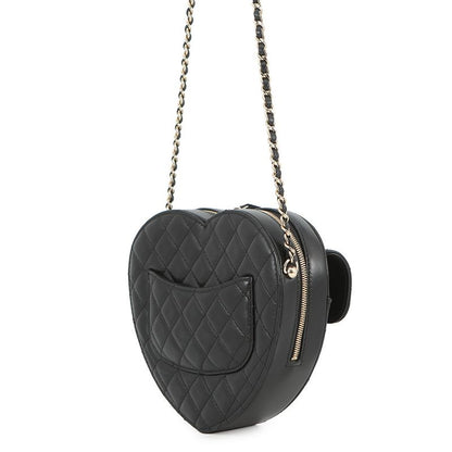 Chanel Chain Shoulder Bag Quilted Heart