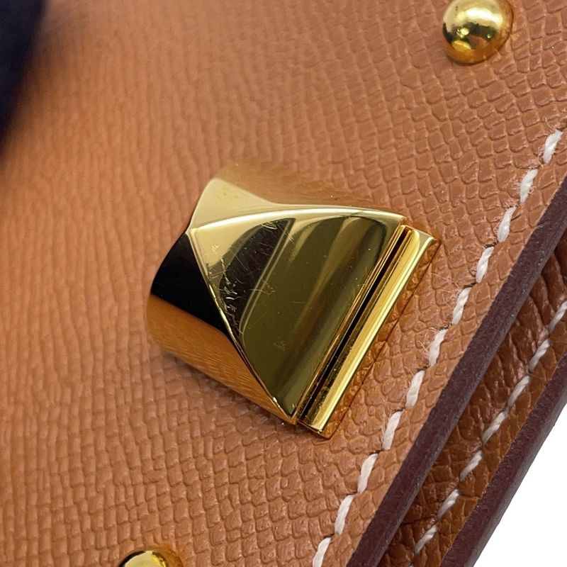 Hermes Card Case Medallion Gold Vo Madame
