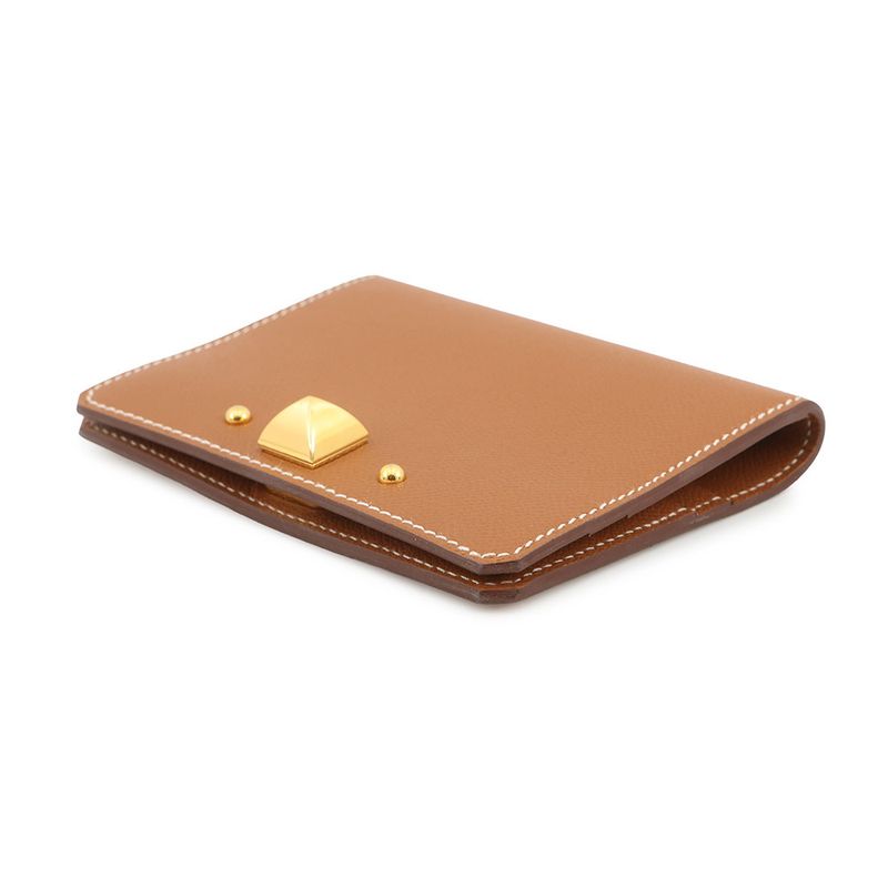 Hermes Card Case Medallion Gold Vo Madame