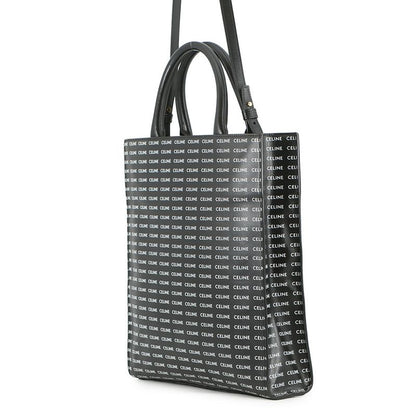 Celine Tote Small Vertical Cabas Logo All Over Pattern 2-Way Black