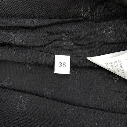 Celine Skirt Box Pleats Tweed 38 Black