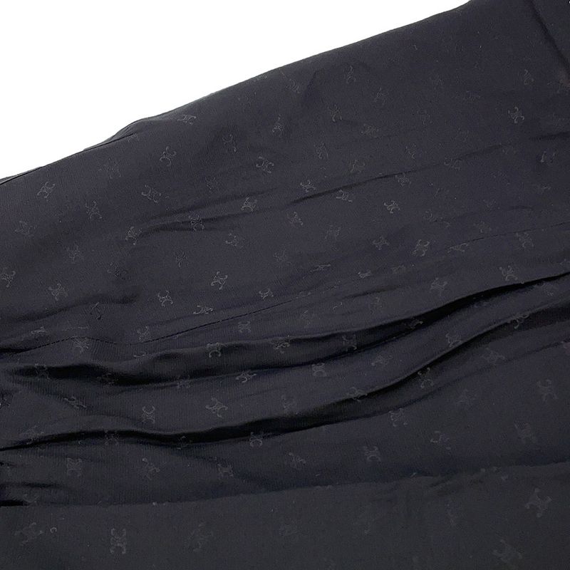 Celine Skirt Box Pleats Tweed 38 Black