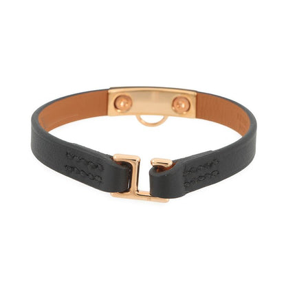 Hermes Bracelet Mini Rival Black Pink Gold Swift T3
