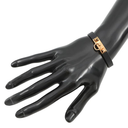 Hermes Bracelet Mini Rival Black Pink Gold Swift T3
