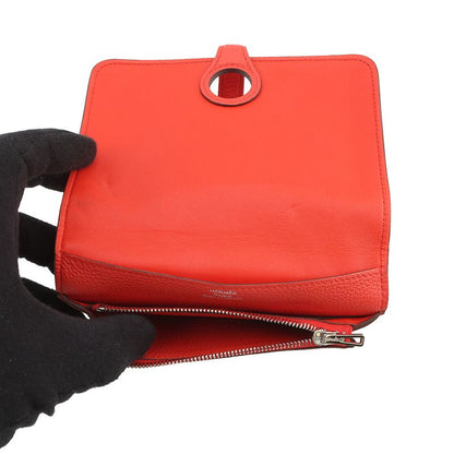 Hermes Bifold Wallet Dogon Compact Capucines Silver Togo