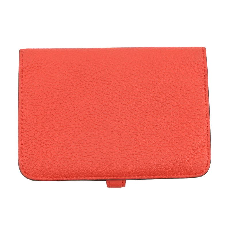 Hermes Bifold Wallet Dogon Compact Capucines Silver Togo