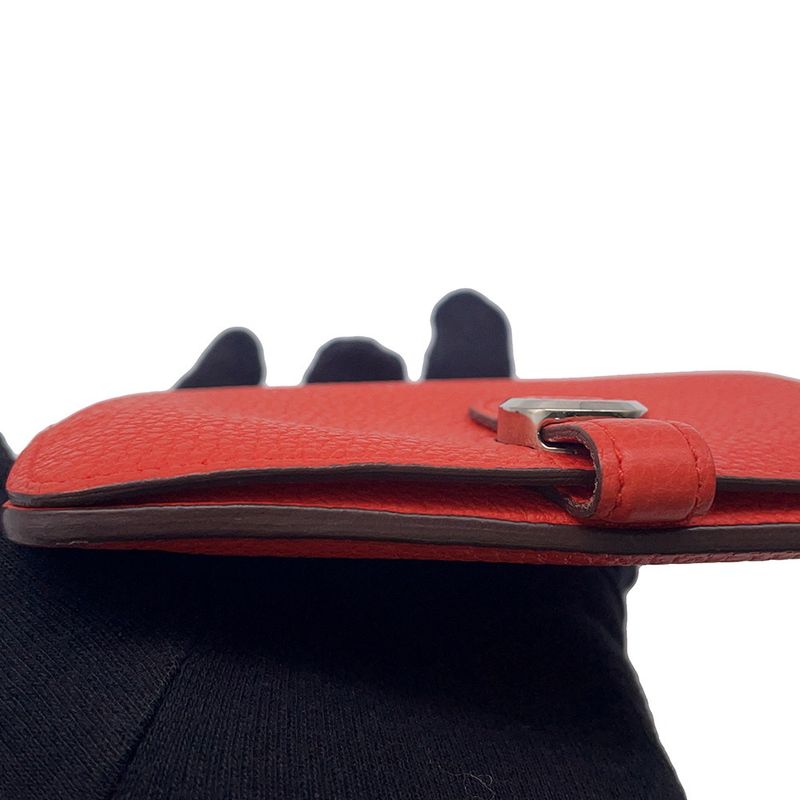 Hermes Bifold Wallet Dogon Compact Capucines Silver Togo