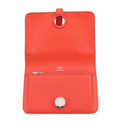 Hermes Bifold Wallet Dogon Compact Capucines Silver Togo
