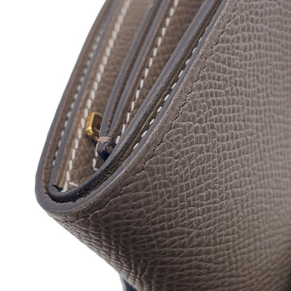 Hermes Trifold Wallet Bearn Combination Verso Etain Etoupe Gold Epsom