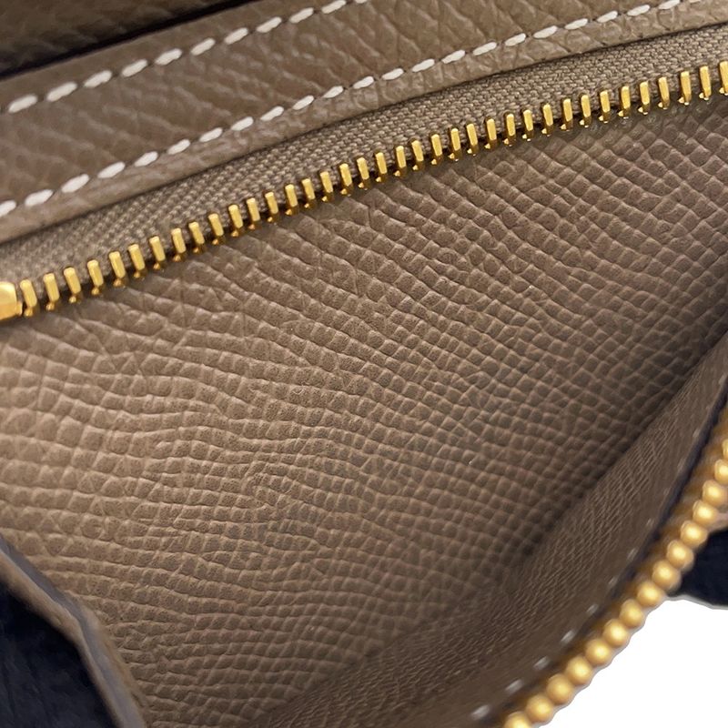 Hermes Trifold Wallet Bearn Combination Verso Etain Etoupe Gold Epsom