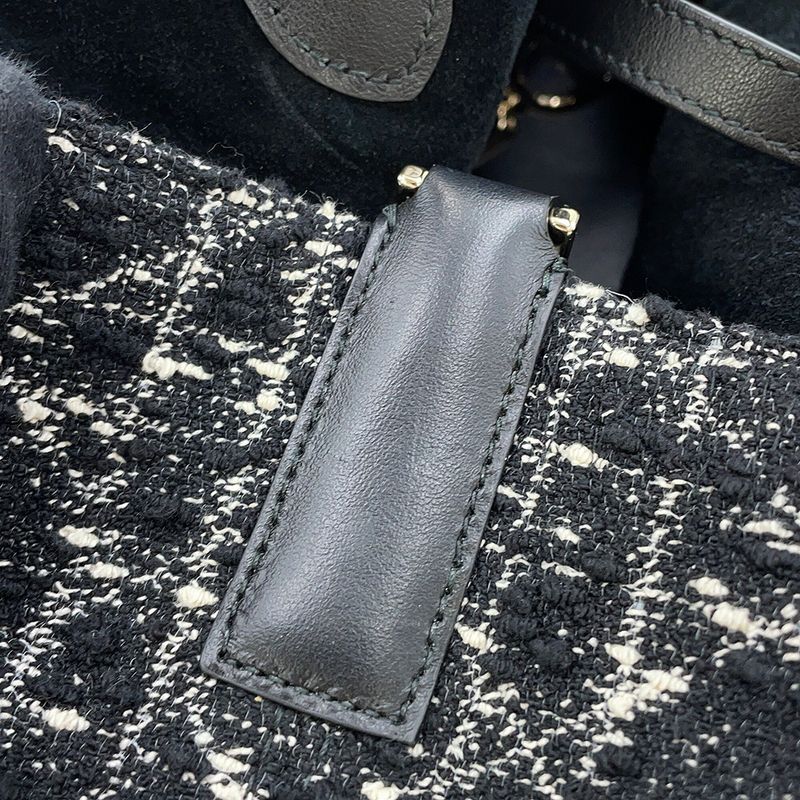 Dior Handbag Cannage Toujour Tweed Black