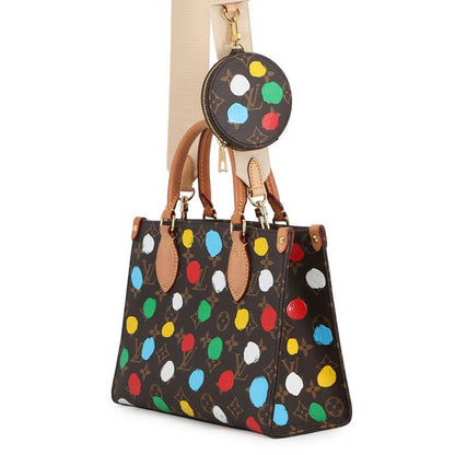 Louis Vuitton Handbag Monogram Painted Dot LV YK on the Go PM 2-Way Shoulder