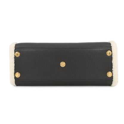 Louis Vuitton Handbag Shearling Calf Leather on My Side MM 2-Way Black