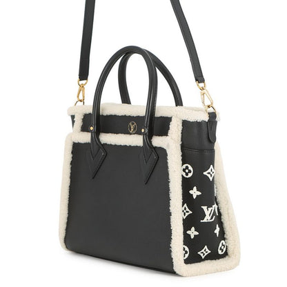 Louis Vuitton Handbag Shearling Calf Leather on My Side MM 2-Way Black