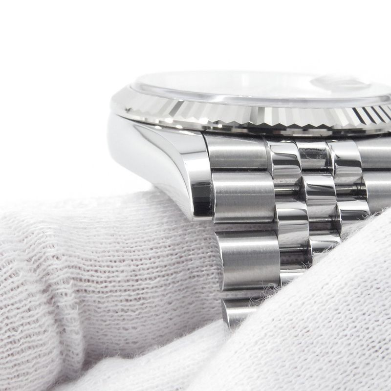 Rolex Datejust 36 SS 18k White Gold Watch Silver Dial VI IX Diamond