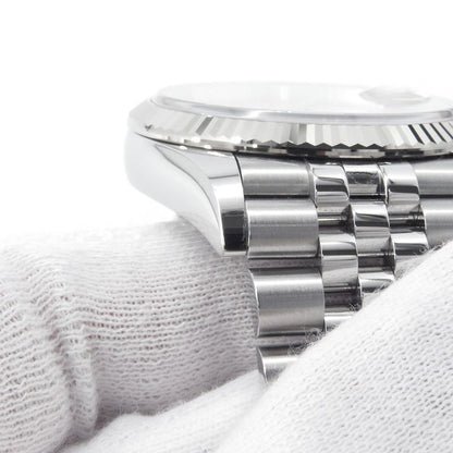 Rolex Datejust 36 SS 18k White Gold Watch Silver Dial VI IX Diamond