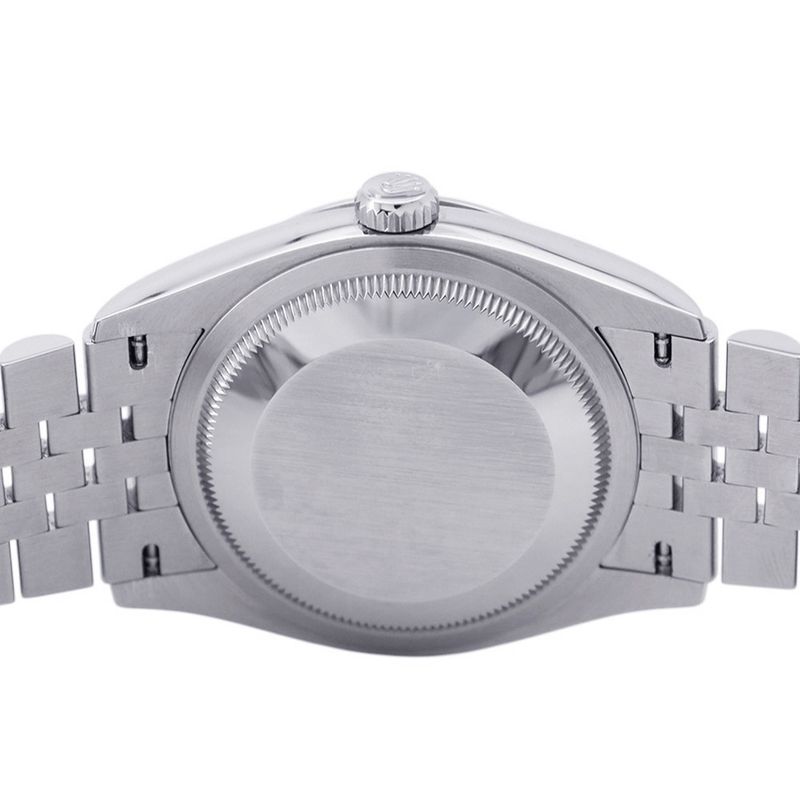 Rolex Datejust 36 SS 18k White Gold Watch Silver Dial VI IX Diamond