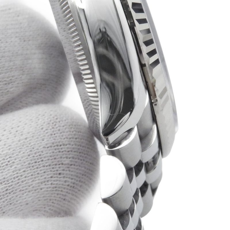 Rolex Datejust 36 SS 18k White Gold Watch Silver Dial VI IX Diamond