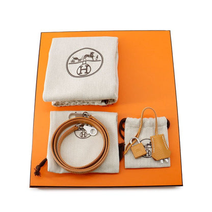 Hermes Handbag Kelly 25 Outer Sewing Natural Sable Silver Grain 2-Way