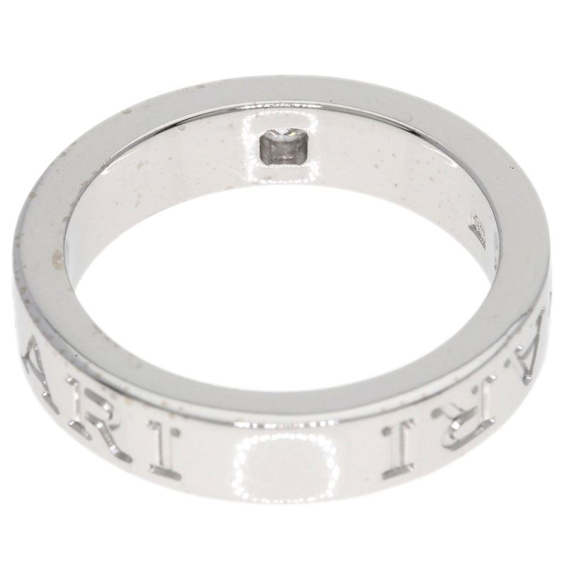 Bvlgari Double Logo Diamond Ring 18k White Gold