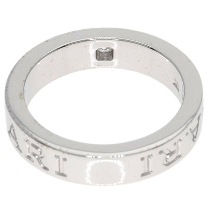 Bvlgari Double Logo Diamond Ring 18k White Gold