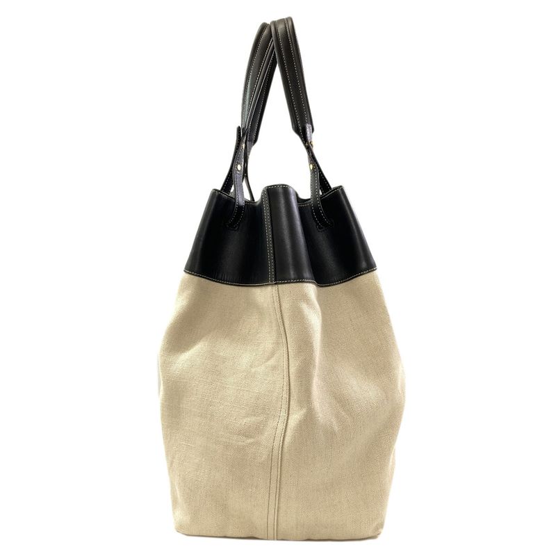 Bottega Veneta Logo Tote Canvas Leather
