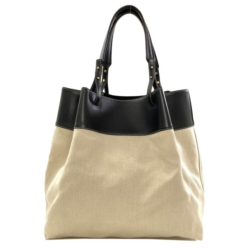 Bottega Veneta Logo Tote Canvas Leather