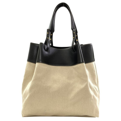 Bottega Veneta Logo Tote Canvas Leather
