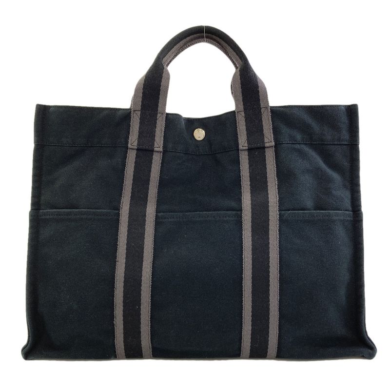 Hermes Sac Fourre Tout MM Silver Handbag Canvas