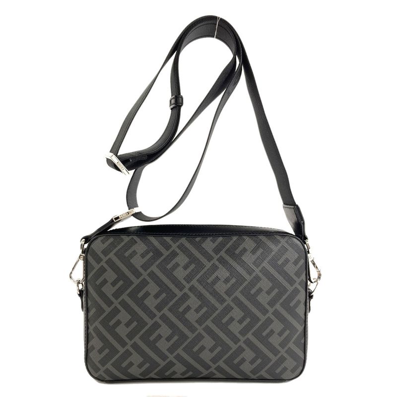 Fendi Diagonal Camera Case Shoulder Bag Leather