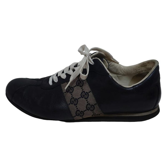 Gucci Sneakers 42 Dark Navy Beige GG Pattern Leather