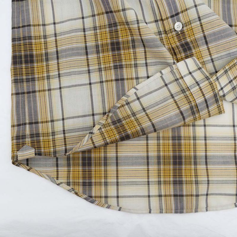 Celine Loose Shirt Lightweight Checked Cotton Sable Beige Brown 37