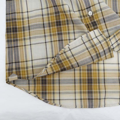 Celine Loose Shirt Lightweight Checked Cotton Sable Beige Brown 37