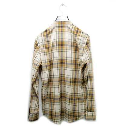 Celine Loose Shirt Lightweight Checked Cotton Sable Beige Brown 37
