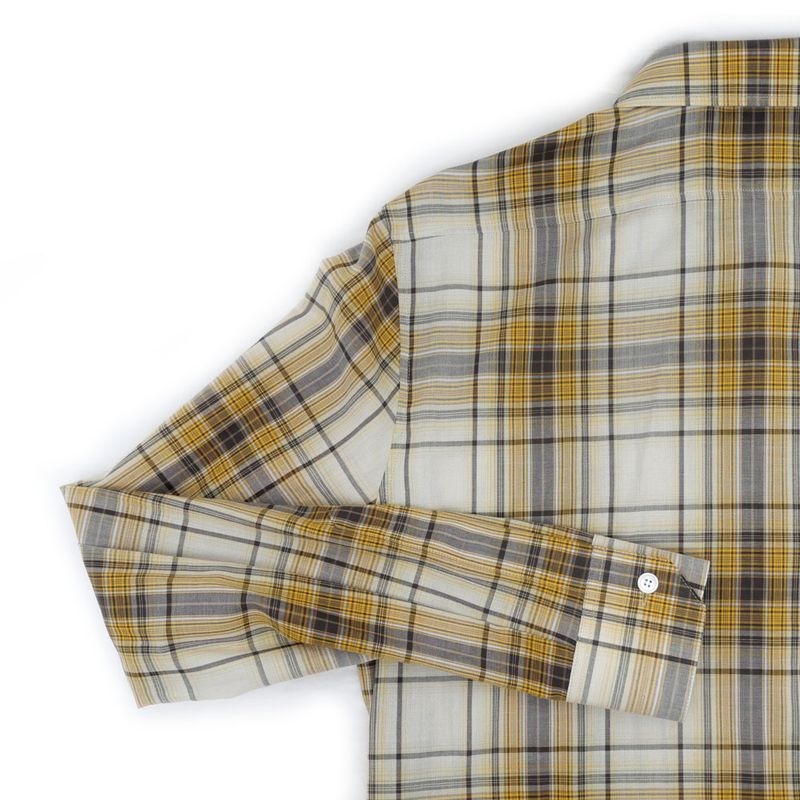 Celine Loose Shirt Lightweight Checked Cotton Sable Beige Brown 37