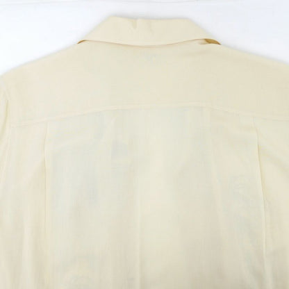 Celine Palm Tree Embroidery Bijou Short Sleeve Shirt Beige 38 Top