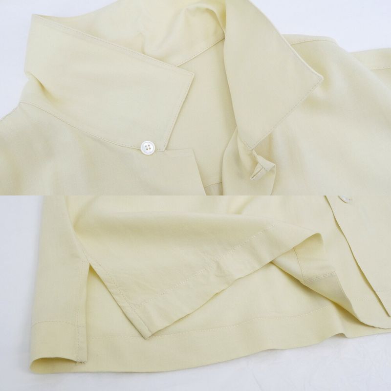 Celine Palm Tree Embroidery Bijou Short Sleeve Shirt Beige 38 Top