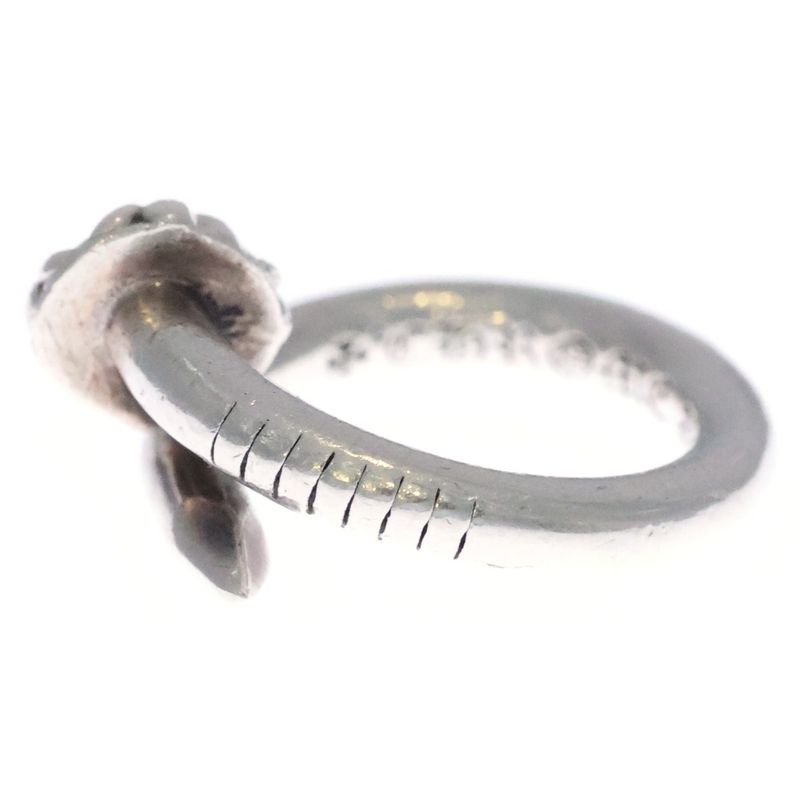Chrome Hearts Nail Crsball Cross Ball Ring Silver