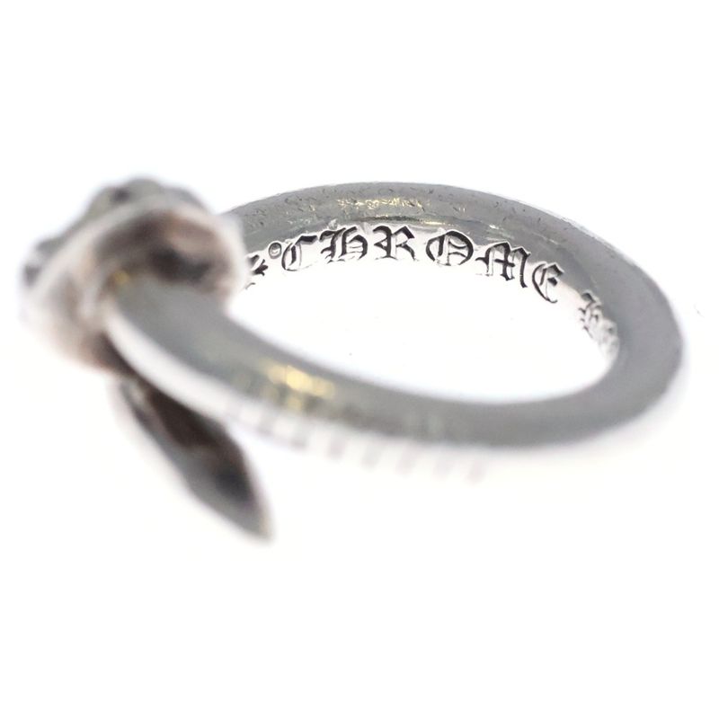 Chrome Hearts Nail Crsball Cross Ball Ring Silver