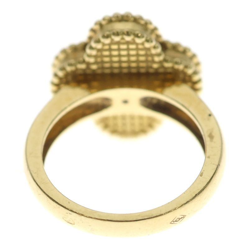 Van Cleef & Arpels Vintage Alhambra Mother of Pearl Diamond Ring 18k 47