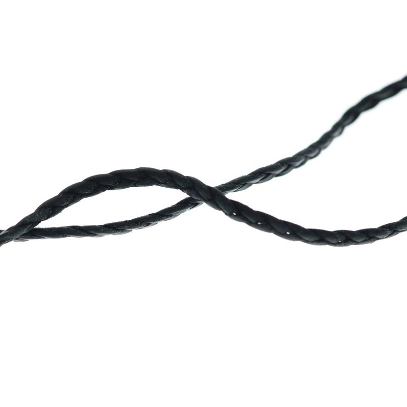 Chrome Hearts CH Crs Sml CL Small CH Cross Crimp Leather Braid Necklace Silver