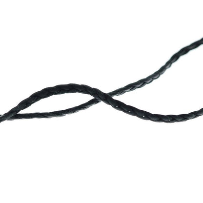 Chrome Hearts CH Crs Sml CL Small CH Cross Crimp Leather Braid Necklace Silver