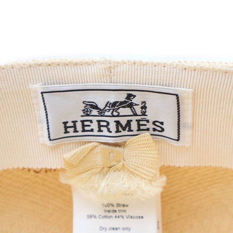 Hermes Panama Cap Straw Hat Cap Hat Beige
