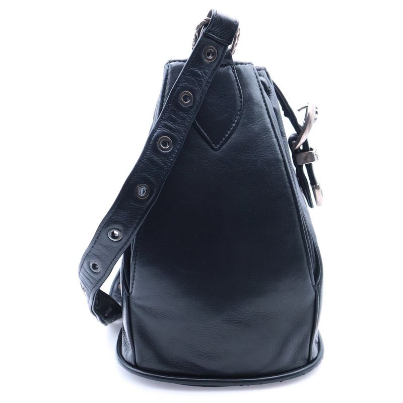 Chrome Hearts Shoulder Leather Back with Grommet Black